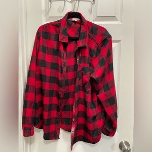 Plus size buffalo plaid fleece